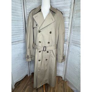 Vintage London Fog Maincoats Trench Coat Removable Lining Men's Size 44L